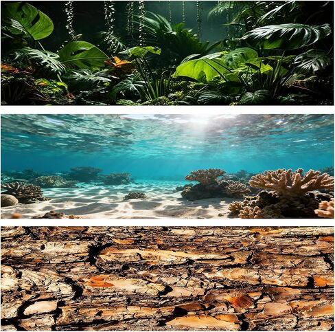 3Pcs Reptile Terrarium Backdrop 36x18 inch Fish Tank Background 40 Gallon in Saudi Arabia