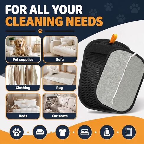 Pet Hair Removal Glove for Dogs & Cats, Reusable Couch Carpet Car Fur Mitt in Saudi Arabia