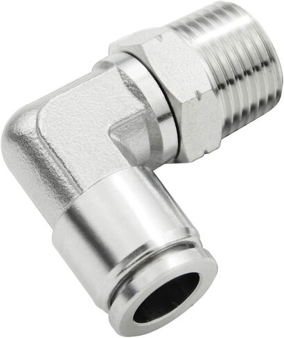 Beduan Push to Connect Fitting Elbow, 1/4" Tube OD x 3/8" NPT Male 90 Degree Elbow Adapter 304 Stainless Steel Air Union Fitting in Saudi Arabia
