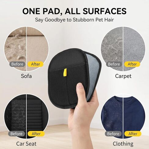 Pet Hair Removal Gloves for Dogs and Cats, Reusable pet Hair Cleaning Tool, can be Used on Clothes, Sofas, beds, Carpets, and car Seats, Quickly and Easily removes pet Hair, Two-piece Set in Kuwait
