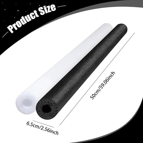 2Pcs Pool Noodles Swim Noodles 59 inch Foam Tubes for Party Exercise Black and White in Kuwait