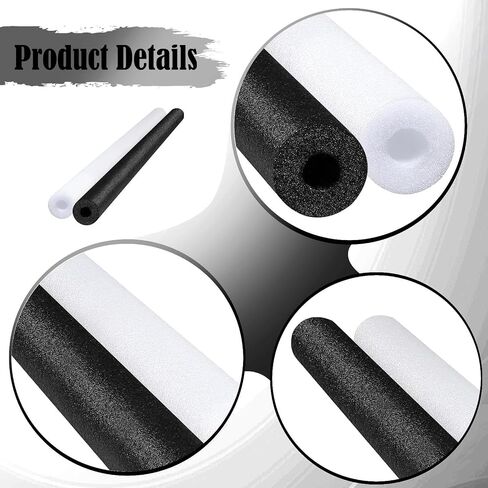 2Pcs Pool Noodles Swim Noodles 59 inch Foam Tubes for Party Exercise Black and White in Kuwait