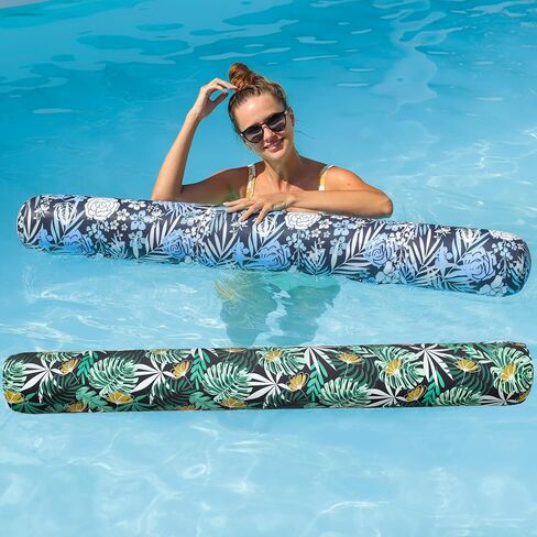 FindUWill Inflatable Pool Noodles 2-Pack, 54"x6" Large Pool Float Noodle Set, Soft Fabric Covered Premium Swimming Pool Noodles for Backyard, Beach & Lake in Kuwait