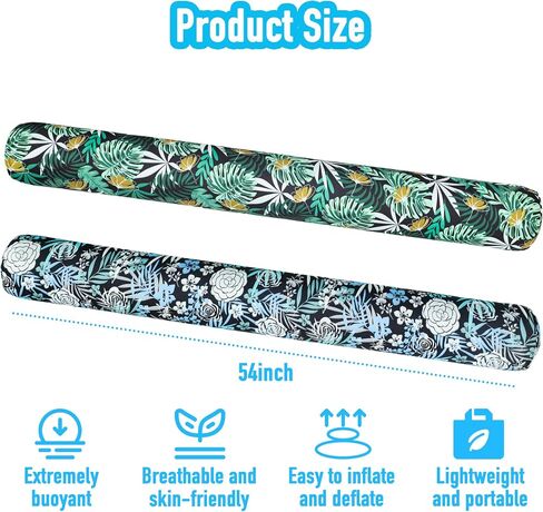 FindUWill Inflatable Pool Noodles 2-Pack, 54"x6" Large Pool Float Noodle Set, Soft Fabric Covered Premium Swimming Pool Noodles for Backyard, Beach & Lake in Kuwait