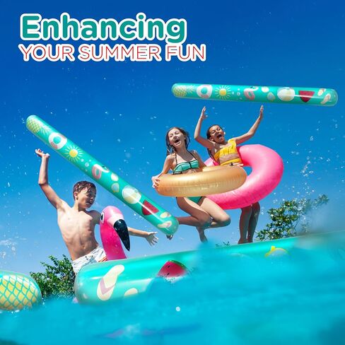 4E's Novelty 4 Ft Inflatable Noodles for Pool - 2 Pack- 48" PVC Giant Blow up Pool Noodles Jumbo Floats for Adults Swimming Pool in Kuwait