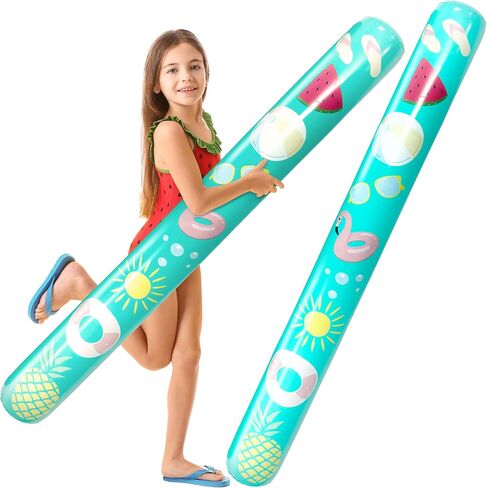 4E's Novelty 4 Ft Inflatable Noodles for Pool - 2 Pack- 48" PVC Giant Blow up Pool Noodles Jumbo Floats for Adults Swimming Pool in Kuwait