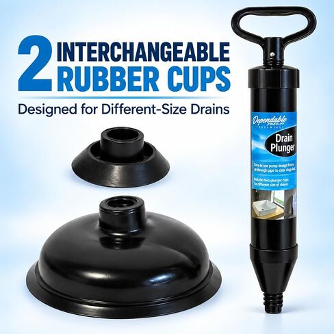 DINY Home & Style High Pressure Powerful Pump Multi-Drain Plunger Bathroom Kitchen Toilet Shower Sinks (Black) in Kuwait
