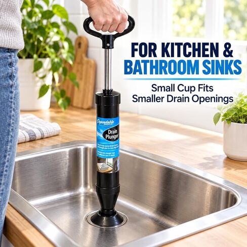 DINY Home & Style High Pressure Powerful Pump Multi-Drain Plunger Bathroom Kitchen Toilet Shower Sinks (Black) in Kuwait