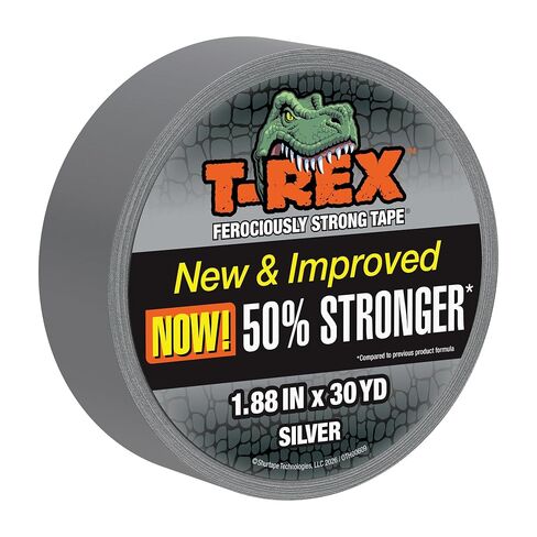T-Rex Tape Heavy Duty Duct Tape with UV Resistant & Waterproof Backing for Ferociously Strong Repairs, 1.88" x 30 yd, Gunmetal Gray, 1 Roll in Kuwait