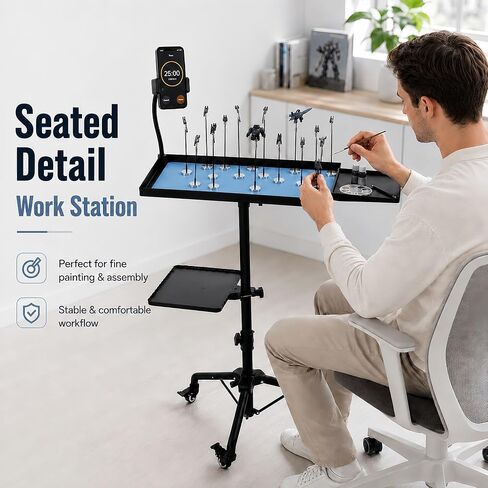Drankin Rolling Airbrush Painting Station with 12 Magnetic Clips in Kuwait