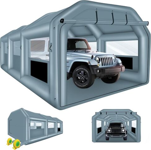 XHYCPY Inflatable Spray Booth 26x14.4x9.5 ft Portable Inflatable Paint Booth Tent with Air Filter System for DIY Spray Car Parts Painting Motorcycle (Blowers Excluded) in Kuwait