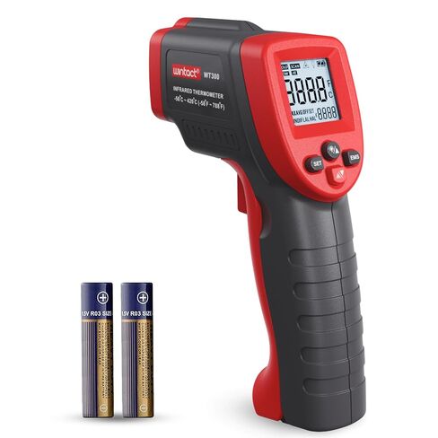 Wintact Infrared Thermometer﹣58℉~788℉ (-50℃~420℃) Non-Contact Digital Surface Laser Temperature Gun, Adjustable Emissivity for Kitchen Fridge Freezer Cooking Food Meat (Not for Human) in Kuwait