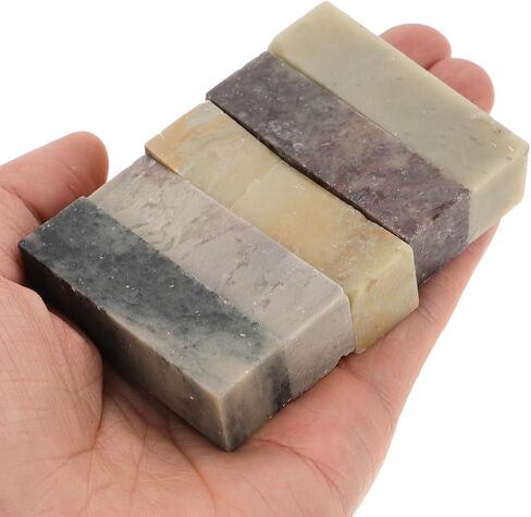 TEHAUX 5 Pcs Soapstone Carving Blocks, Qingtian Seal Stone Blanks in Kuwait