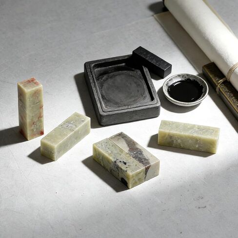 TEHAUX 5 Pcs Soapstone Carving Blocks, Qingtian Seal Stone Blanks in Kuwait