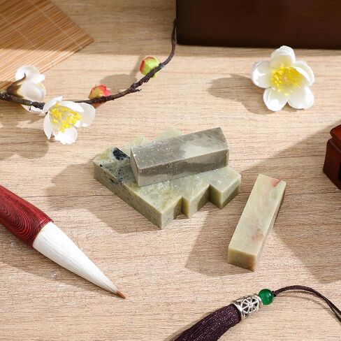 TEHAUX 5 Pcs Soapstone Carving Blocks, Qingtian Seal Stone Blanks in Kuwait