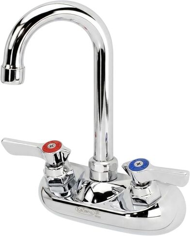 Krowne Metal Krowne 10-400L صنبور تثبيت على الحائط من سلسلة فضية، 4 بوصات، صنبور معقوفة 3-1/2 بوصة in Kuwait