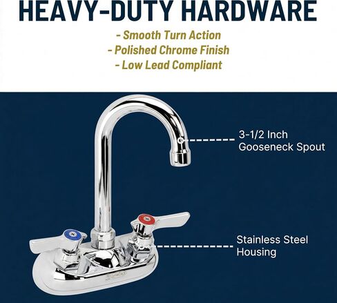 Krowne Metal Krowne 10-400L صنبور تثبيت على الحائط من سلسلة فضية، 4 بوصات، صنبور معقوفة 3-1/2 بوصة in Kuwait