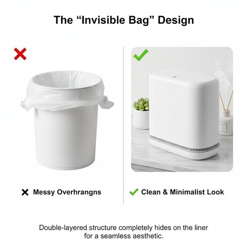 MOPALL Bathroom Trash Can with lids, 4 Gallon Automatic Trash Cans Touchless, Auto-Seal Motion Sensor Trash Can, Smart Trash Can with Waterproof Design, Kitchen Garbage Can, White and Grey in Kuwait