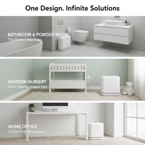 MOPALL Bathroom Trash Can with lids, 4 Gallon Automatic Trash Cans Touchless, Auto-Seal Motion Sensor Trash Can, Smart Trash Can with Waterproof Design, Kitchen Garbage Can, White and Grey in Kuwait