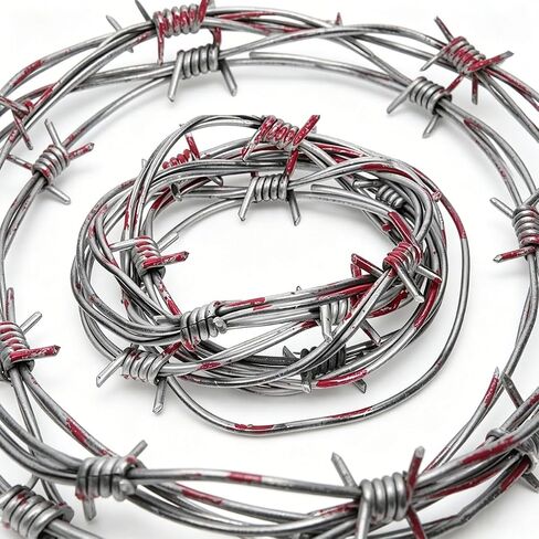 Fake Barbed Wire with Bloodstain, 16 Ft Halloween Plastic Barb Wire Garden Decoration Garland, for Party Decor, DIY Crafts in Kuwait