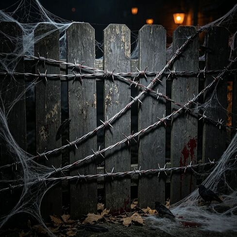 Fake Barbed Wire with Bloodstain, 16 Ft Halloween Plastic Barb Wire Garden Decoration Garland, for Party Decor, DIY Crafts in Kuwait
