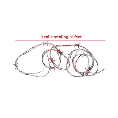 Fake Barbed Wire with Bloodstain, 16 Ft Halloween Plastic Barb Wire Garden Decoration Garland, for Party Decor, DIY Crafts in Kuwait