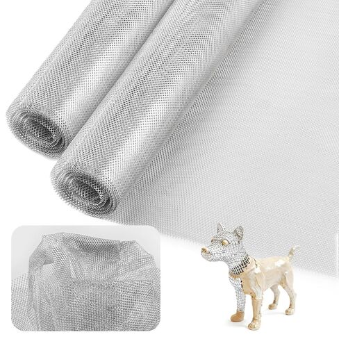 UNIFAMILY 2 Rolls Sculpting Wire Mesh,6.5FT x 16IN Aluminum Wire Mesh for Arts and Craft, Aluminum Armature Wires for Sculpting, Armature Mesh for Clay, Sculpting Craft Mesh for DIY Projects in Kuwait