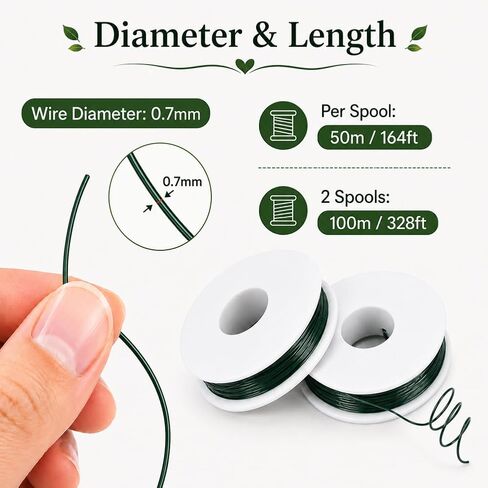 Tenn Well 110Yds 22 Gauge Green Floral Wire for Wreath Crafts Arrangements in Saudi Arabia