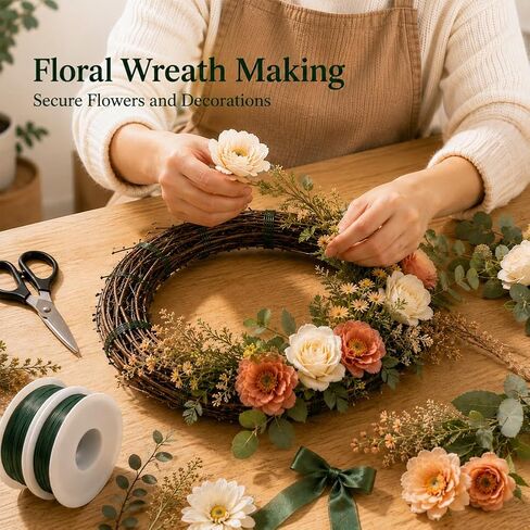 Tenn Well 110Yds 22 Gauge Green Floral Wire for Wreath Crafts Arrangements in Saudi Arabia