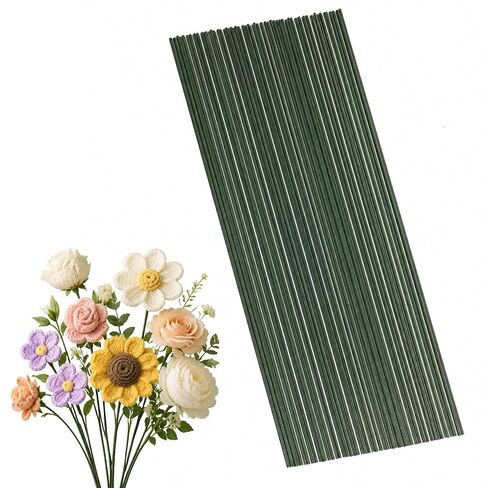 22 Gauge Green Floral Wire Stems, 14" Flexible Iron for Floristry in Kuwait