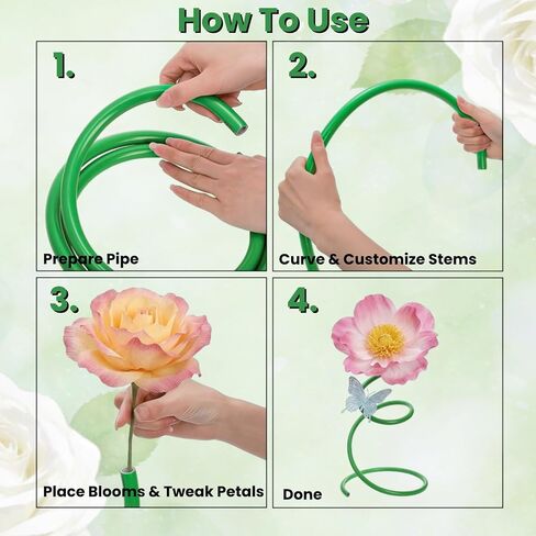 Tlence 6 Pack 78.7 Inch Flexible PVC Pipe for Artificial Flowers, 12MM Diameter Bendable Aluminum Plastic Pipes, Fake Flower Stem Tubing for Balloon Arches, Floral Wedding Decor, Prop Building in Saudi Arabia