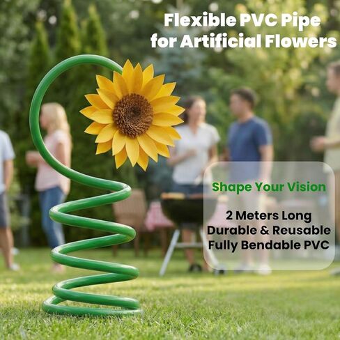 Tlence 6 Pack 78.7 Inch Flexible PVC Pipe for Artificial Flowers, 12MM Diameter Bendable Aluminum Plastic Pipes, Fake Flower Stem Tubing for Balloon Arches, Floral Wedding Decor, Prop Building in Saudi Arabia