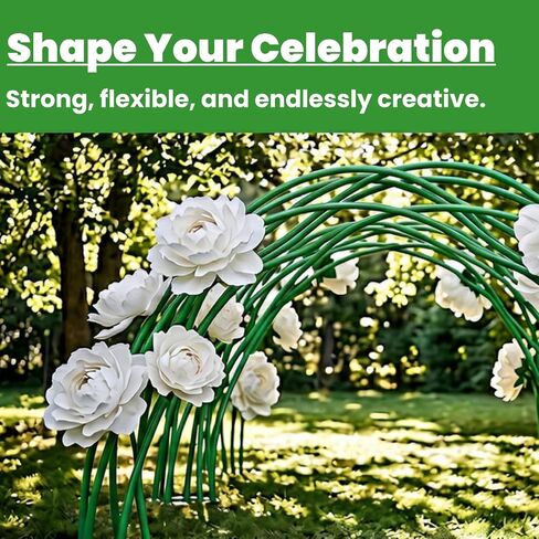 Tlence 6 Pack 78.7 Inch Flexible PVC Pipe for Artificial Flowers, 12MM Diameter Bendable Aluminum Plastic Pipes, Fake Flower Stem Tubing for Balloon Arches, Floral Wedding Decor, Prop Building in Saudi Arabia