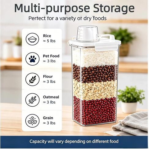 Rice Storage Container, 3-5 Lbs Cereal Containers Storage, Rice Dispenser in Saudi Arabia