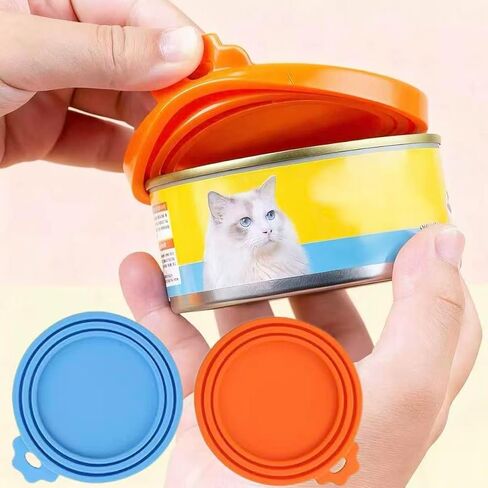 Food Can Lids 2 Pack, Universal Silicone Covers, Airtight Flexible Can Toppers, for Dog Cat Food Storage Containers in Kuwait
