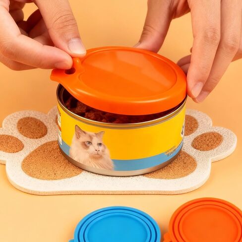 Food Can Lids 2 Pack, Universal Silicone Covers, Airtight Flexible Can Toppers, for Dog Cat Food Storage Containers in Kuwait