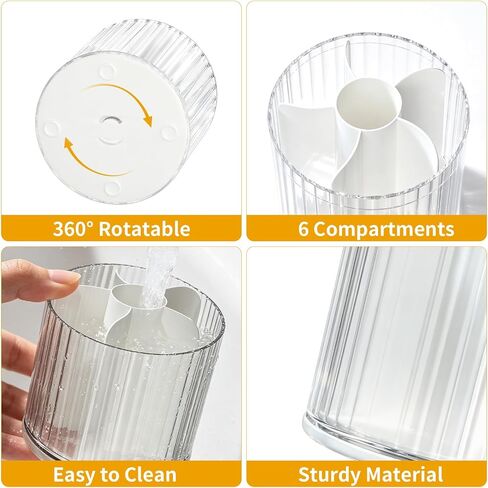 Lickable Cat Treats Organizer, 6 Slot Rotating Cat Food Container in Kuwait