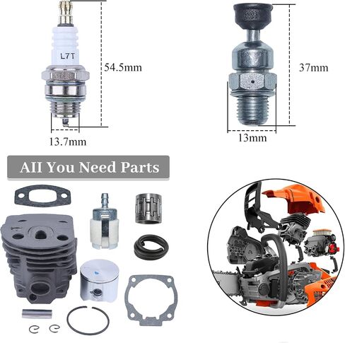 45mm Nikasil Plated Cylinder Piston Pin Ring Decompression Valve Kit For Husqvarna 51 55 Chainsaw Filter #503168301,503 16 83-01 in Kuwait