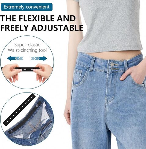 10PCS Adjustable Elastic Waist Tightener for Pants,Women Jeans Button Tightener Pants,Kids Pants Waist Extender, Waist Extenders Supplies,Waist Tightener Tool for Women Men Children in Kuwait