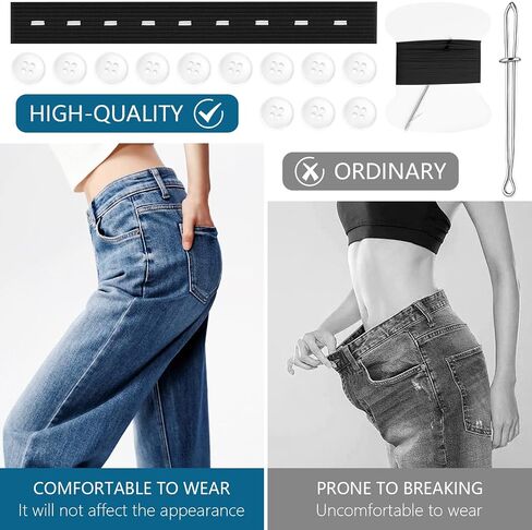 10PCS Adjustable Elastic Waist Tightener for Pants,Women Jeans Button Tightener Pants,Kids Pants Waist Extender, Waist Extenders Supplies,Waist Tightener Tool for Women Men Children in Kuwait