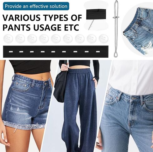 10PCS Adjustable Elastic Waist Tightener for Pants,Women Jeans Button Tightener Pants,Kids Pants Waist Extender, Waist Extenders Supplies,Waist Tightener Tool for Women Men Children in Kuwait