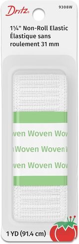 Dritz Non-Roll Woven Elastic, 1-1/4 in x 1 yd, White in Kuwait