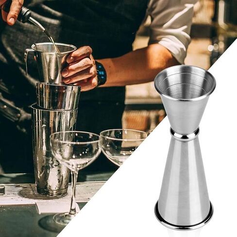 Double Jigger Cocktail Jiggers Barware Alcohol Measuring Tool,18/8 Stainless Steel,Home Bar Supply Tools Measuring Jigger Cocktail Professional Bartender,1oz/2oz (1Pcs) in Kuwait