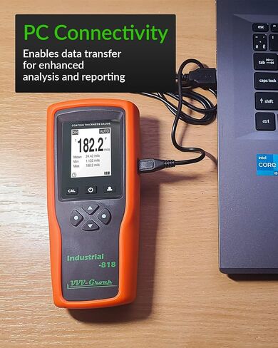 Digital Professional Coating Thickness Gauge Industrial-818 Paint Meter for Fe/NFe with Measuring Range: 0-197 mils | Resolution 0,001 mils in Kuwait