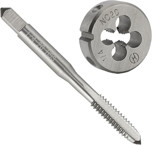 1/4"-20 UNC HSS Tap And Die Set, 1/4 x 20 UNC Machine Thread Tap And Round Thread Die Right Hand in Kuwait