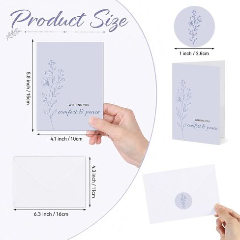 150 Pieces Bulk Pastel Floral Sympathy Cards with Envelopes Sticker in Kuwait