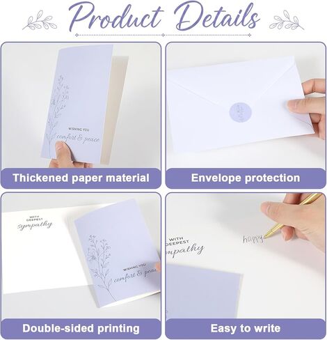 150 Pieces Bulk Pastel Floral Sympathy Cards with Envelopes Sticker in Kuwait