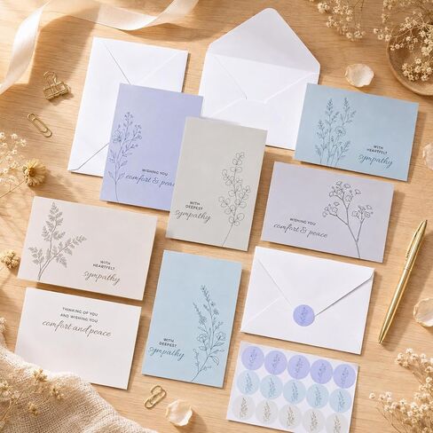 150 Pieces Bulk Pastel Floral Sympathy Cards with Envelopes Sticker in Kuwait