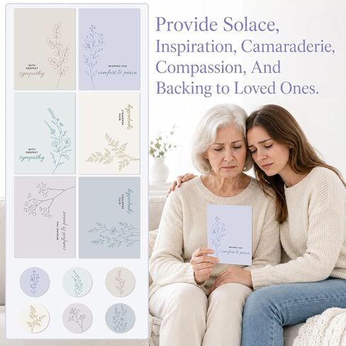 150 Pieces Bulk Pastel Floral Sympathy Cards with Envelopes Sticker in Kuwait