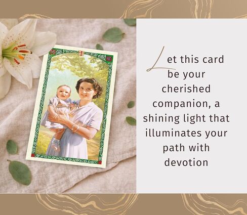 Trendzeen St Gianna Prayer Card - 5 St Gianna Beretta Molla Card with Our Father Prayer Card - Made in Italy Saint Gianna Holy Card Catholic Set, Total 6 Items in Saudi Arabia